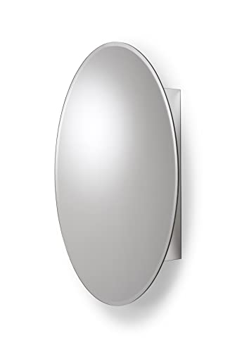 Croydex Orwell 31 Inch by 21 Inch Oval Recessed or Surface-Mount Medicine Cabinet