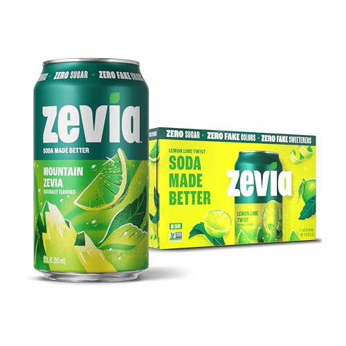 Zevia Zero Calorie Soda, Mountain Zevia, 12 Ounce Cans (Pack of 6)