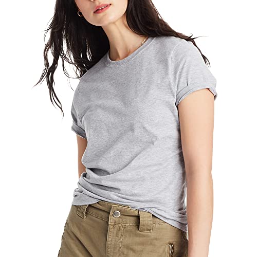 Hanes Women's Perfect-T Short Sleeve T-Shirt, Light Steel, Large