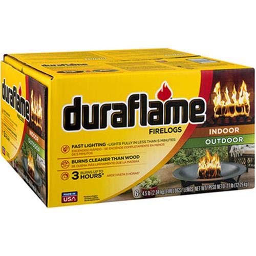 Duraflame 6-Pack Indoor/Outdoor Logs for Fireplace & Fire Pit, 3-Hour Burn, 4.5lb Each