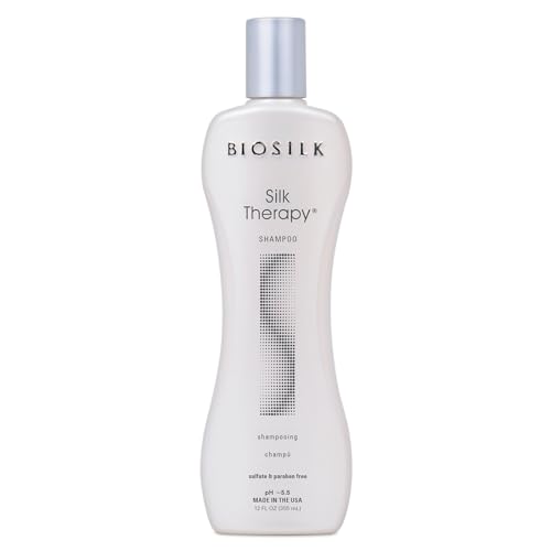 BioSilk Silk Therapy Shampoo, Gentle Hair Cleanser Delivers Healthy & Shiny Hair, Great For All Hair Types, Sulfate, Paraben, & Cruelty-Free, 12 Oz