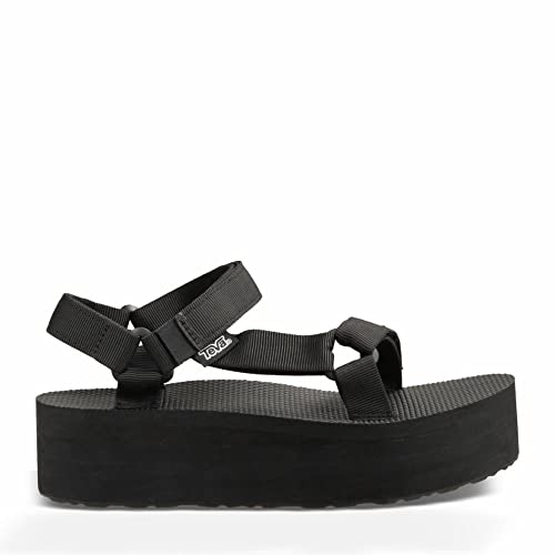 Teva Women's Flatform Universal Platform Sandal, Black, 9 M US
