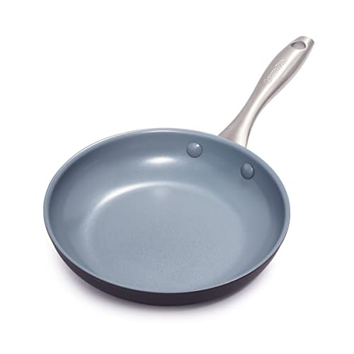 GreenPan Lima Hard Anodized 8" Frying Pan Skillet Nonstick, Ceramic Nonstick, PFAS-Free Nontoxic Pots and Pans, Oven & Broiler Safe, Stainless Steel Handle, Cookware for Eggs & Omelet, Gray