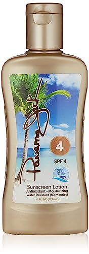 Panama Jack Sunscreen Tanning Lotion - SPF 4, PABA, Paraben, Gluten & Cruelty Free, Antioxidant Moisturizing Formula, 6 FL OZ (Pack of 1)