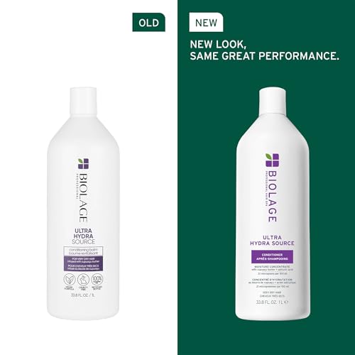Biolage Ultra Hydra Source Conditioner - Intensely Conditions, For Very Dry, Thick, Coarse Hair, With Micro-dosed with Cupuaçu Butter & Salicylic Acid, 33.8 Fl Oz, Packaging may vary