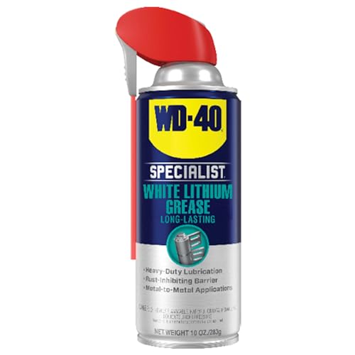 WD-40 Specialist White Lithium Grease Spray with SMART STRAW SPRAYS 2 WAYS, 10 OZ