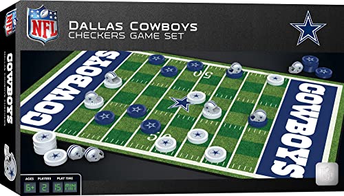 MasterPieces - NFL Checkers, Officially Licensed Dallas Cowboys Football Board Game for 2 Players, Family Fun for Kids & Adults