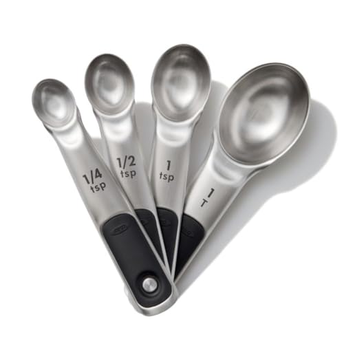 OXO Good Grips 4 Piece Stainless Steel Measuring Spoons with Magnetic Snaps