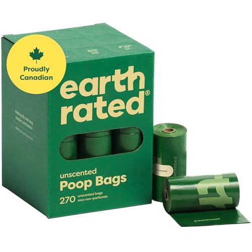 Earth Rated Poop Bags for Dogs, Guaranteed Leak Proof and Extra Thick Waste Bag Refill Rolls, Unscented, 270 Bags