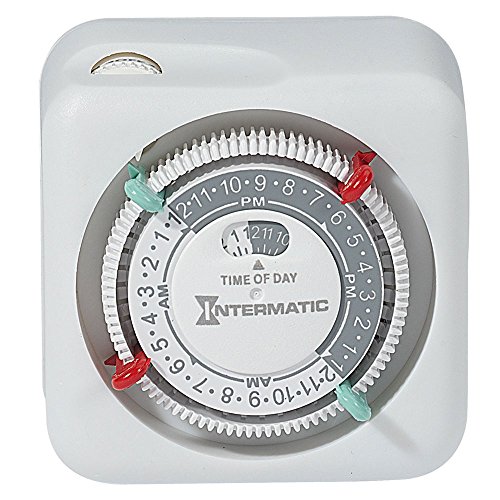 Intermatic TN111K 15-Amp Indoor Timer - Versatile 24-Hour Control - Easy Manual Override and Single 2-Prong Design (1 Pack)