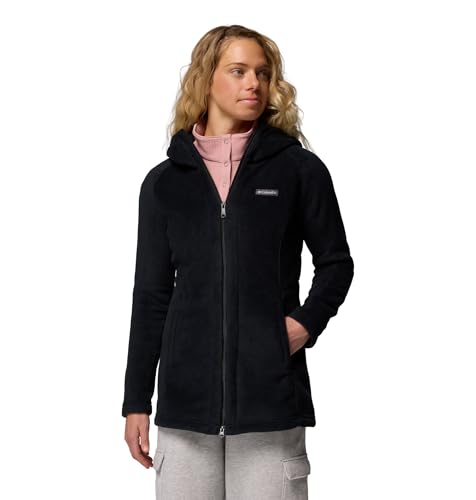 Columbia Womens Benton Springs II Long Full Zip Fleece Hoodie, Black, X-Large
