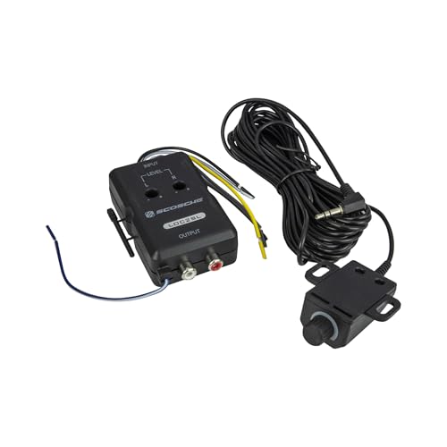 Scosche LOC2SL Line Output Converter with Remote Control Knob - 2CH High/Low RCA Converter Car Audio - Ideal for Subwoofer Amp - Line Level Converter for Car Stereo - Easy Installation - Quality Sound