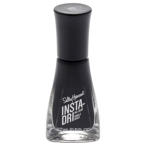 Sally Hansen Insta-Dri, Back to Black, Quick Dry, Long Lasting, Opaque, ShinyBlack Nail Polish