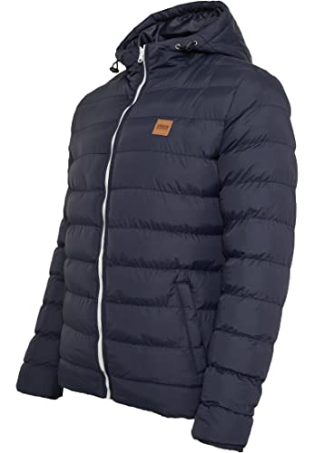 (-41%) Urban Classics Herren Daunenjacke Jacke Basic Bubble Jacket TB863, Gr. Large, Blau (Navy/White/Navy 496)