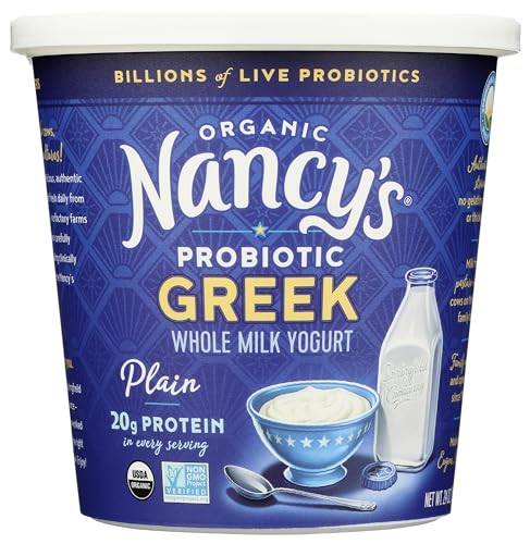 Nancy'S Organic Greek Whole Milk Yogurt, Plain, 24 oz