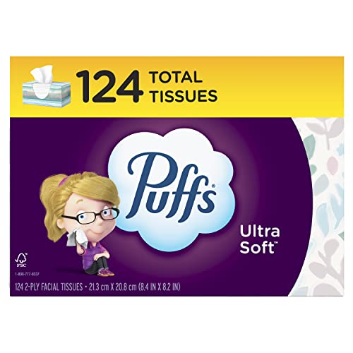 Puffs Ultra Soft Non-Lotion Facial Tissues, 1 Family Box, 124 Tissues Per Box : Everything Else