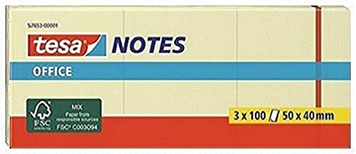 🔥 SELTEN SO GÜNSTIG (-71%) tesa Office Notes Haftnotizen - 3 x 100 Blatt - 5 cm x 4 cm - Gelb