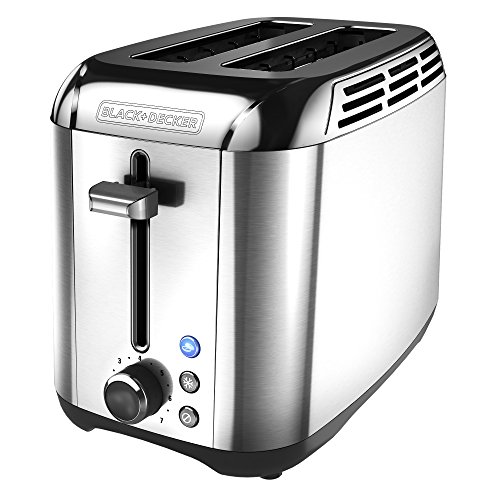 BLACK+DECKER TR3500SD Stainless Steel Bread Toaster On-the-Go Option Two-slot toaster with a shiny