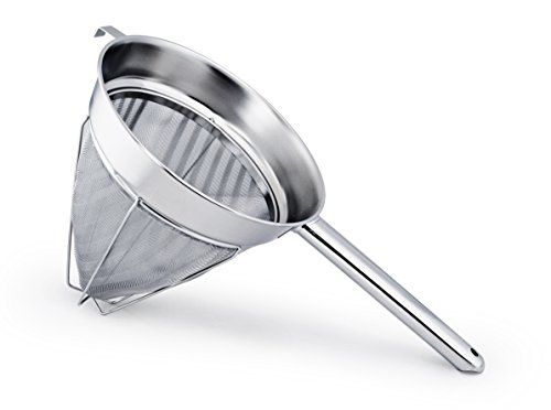 New Star Foodservice 38057 Stainless Steel Reinforced Bouillon Strainer, 10-Inch