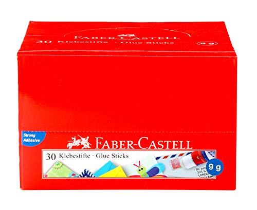 Faber-Castell Glue Stick - 9g, Pack of 30 (Multicolor)