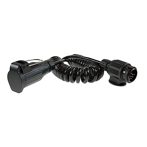 Maypole 8 Pin 2.5 m Curly Extension Lead With 8 Pin Plug and 8 Pin Flying Socket, for Trailer Lighting