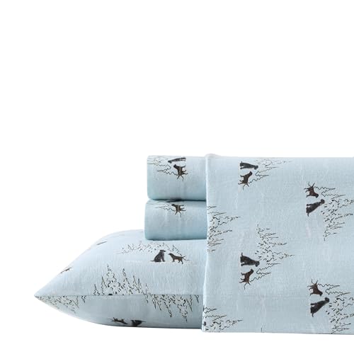 Eddie Bauer - King Sheets, Cotton Flannel Bedding Set, Brushed For Extra Softness, Cozy Home Decor (Dog Friends, King)