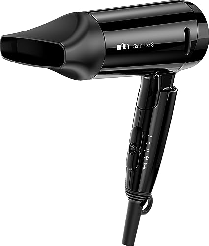(-28%) Braun Satin Hair 3 Style&Go Haartrockner, Föhn mit IonTec und Stylingdüse, klappbar, HD350, schwarz,1600W, 100-240V
