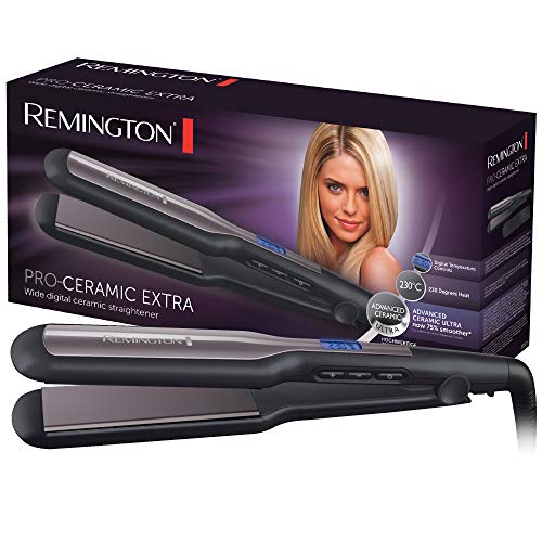 (-65%) Remington Glätteisen breit Pro-Ceramic Extra (extra breite 45mm Stylingplatten -speziell für dickes, krauses, lockiges und sehr langes Haar) LCD-Display, 150-230°C, Haarglätter S5525