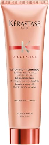 KERASTASE Discipline Keratine Thermique - Smoothing Leave In Treatment, Reduces Frizz and Tames Flyaways, Protects Against Heat Damage, Adds Shine and Smooths Imperfections