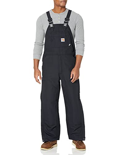 Carhartt Men's Flame Resistant Duck Bib Lined Overall, Black, 48W x 36L