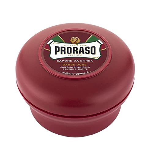 🔥 STARKER PREIS (-22%) Proraso Rasierseife für Herren mit Seifenschale, 150 ml, Rot