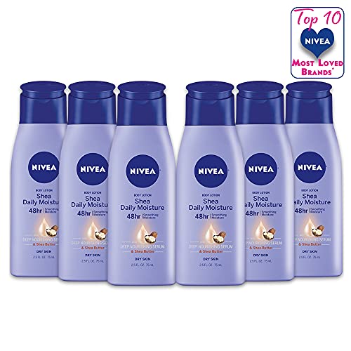 NIVEA Shea Nourish Body Lotion Dry Skin 2.5oz 6-Pack