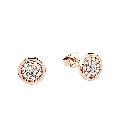 🔥 STARKER PREIS (-44%) s.Oliver Damen Ohrstecker, 925er Sterling Silber rosévergoldet