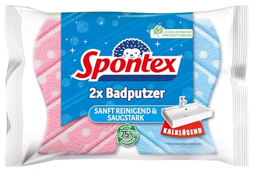 (-29%) Spontex Badputzer Badschwämme, geeignet für alle Flächen im Bad, extra griffige Form, Farbe nicht frei wählbar, 1 x 2 Stück