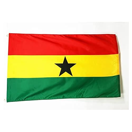 AZ FLAG - Ghana Flag - Large 5x8 Ft - 100D Polyester Ghanaian Big Banner with Two Metal Grommets - Fade Resistant - Vivid Colors - 5' x 8' Feet - 250x150 Cm