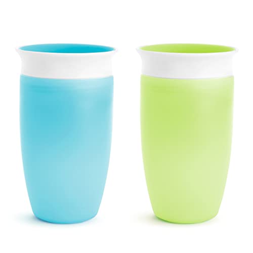Munchkin Sippy Cups for Toddlers 1-3, Spill Proof Miracle 360 Cup, 10 Ounce, 2 Pack
