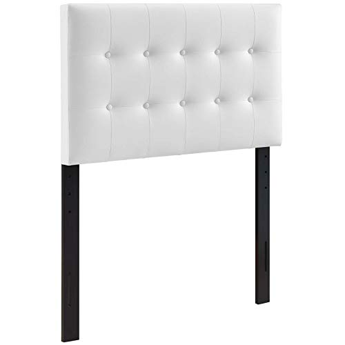 Modway Emily Tufted Button Faux Leather Upholstered Twin Headboard in WhiteModway Sparta Vegan Leather Weave Queen Head