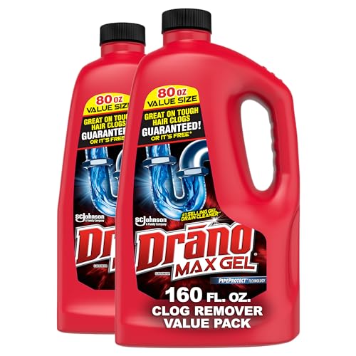 Drano Max Gel Drain Clog Remover and Cleaner for Shower or Sink Drains, Unclogs and Removes Hair, Soap Scum and Blockage