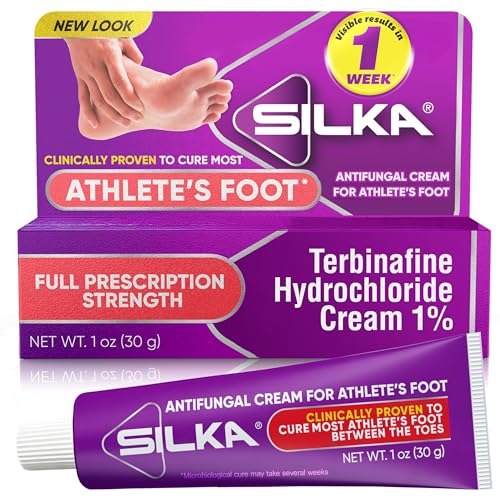 SILKA Anti-Fungal Cream, Clinical Anti-Fungus Foot Treatment, Jock Itch & Ringworm Remedy, Maximum Strength, Fast-Acting Relief from Itching & Burning, 1 Oz