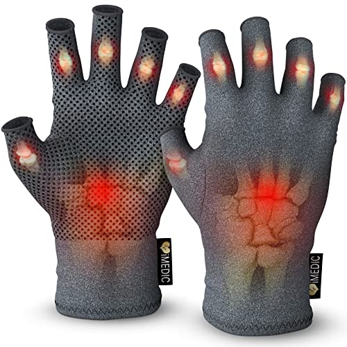 Medipaq Arthritis Gloves (Large) - Compression Gloves for Women & Men – Fingerless Design for Carpal Tunnel & Joint Pain Relief