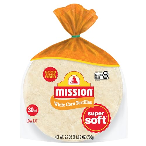 Mission White Corn Tortillas, Small Soft Taco Size, 30 Count, Gluten Free, Trans Fat Free