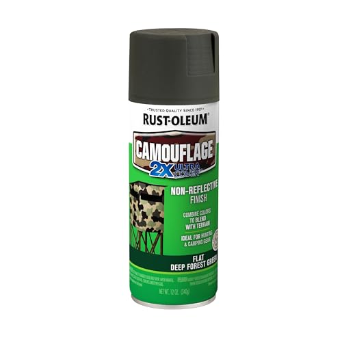 Rust-Oleum 279175 Camouflage 2X Ultra Cover Spray Paint, 12 oz, Deep Forest Green
