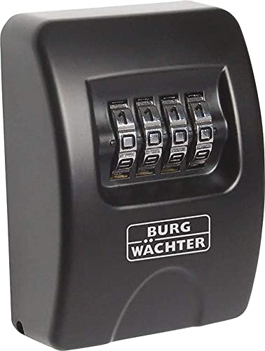(-45%) Burg Wächter Schlüsseltresor mit 4-stelligem Zahelncode für außen und innen, Sicher, Wandmontage, Key Safe 10 SB, Schwarz, KeySafe 10, Außen: 85x61x39mm (HxBxT)