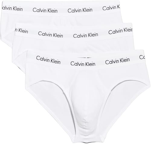 🔥 SELTEN SO GÜNSTIG (-60%) Calvin Klein Herren 3er Pack Unterhosen Hip Briefs Unterwäsche, Weiß (White), S