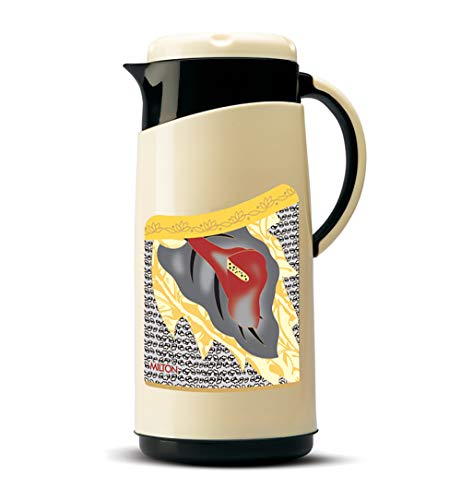 Milton Viva Tuff 1500 Water Jug, PU Insulated Inner Stainless Steel Hot & Cold Jug, BPA Free, Leak Proof, 1.3 Litre, Black, Ideal for Tea, Coffee, Wat