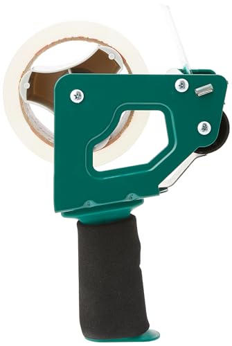 Duck HD Clear Packing Tape Dispenser Heavy Duty Packaging Tape Gun for Packing Boxes, Shipping and Moving - Includes 1 Refill Roll of HD Clear 1.88 In. x 50 Yards - Foam Handle (287398)