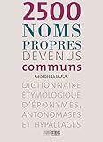 2500 Noms Propres Devenus Communs Avantpropos