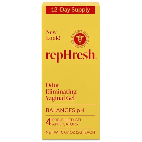 RepHresh Odor Eliminating Vaginal Gel, Feminine Care pH Balance for Women, 4 Count (0.7oz)
