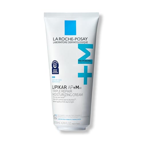 La Roche-Posay Lipikar AP+ Triple Repair Moisturizing Cream, Face & Body Lotion For Dry Skin, Shea Butter & Niacinamide Moisturizer, Gentle Face & Body Cream For Dry, Rough & Sensitive Skin