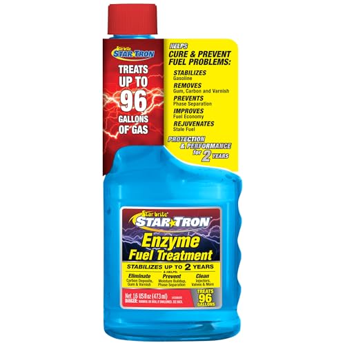 Star Tron Enzyme Fuel Treatment - Small Engine Formula - 16 Oz Treats up to 96 Gals, Gas Additive Rejuvenates & Stabilizes Old Gasoline, Cures & Prevents Ethanol Problems, Improves MPG (014316)